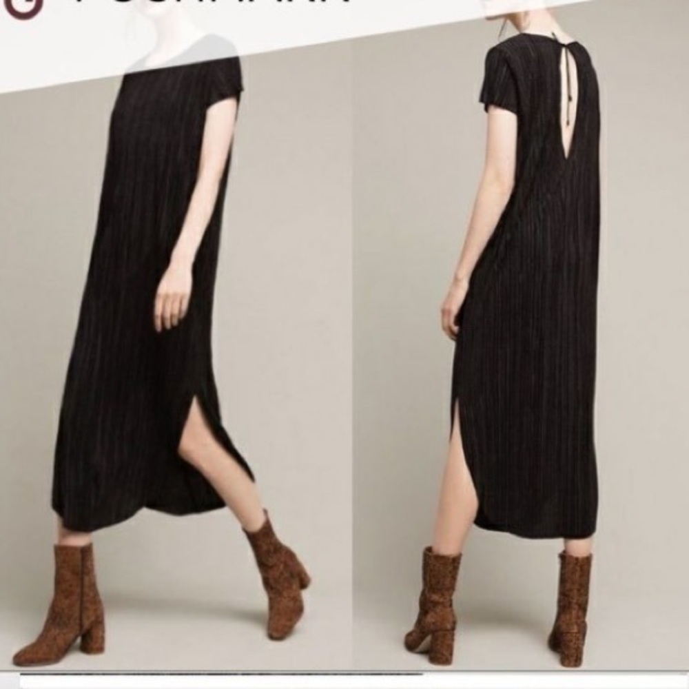 SABINA Musayev Revolve Anthro black textured open weave midi dress size small